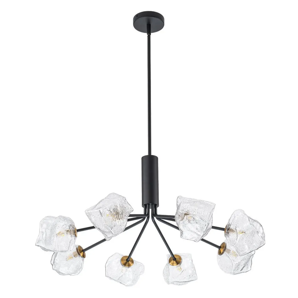 Funky Eclectic Frozen Icy Style Black Sputnik Chandelier