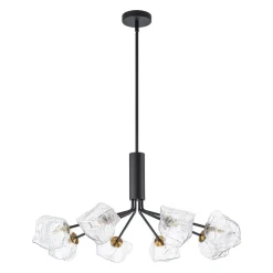 Funky Eclectic Frozen Icy Style Black Sputnik Chandelier