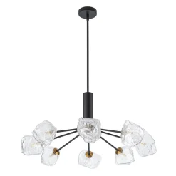 Funky Eclectic Frozen Icy Style Black Sputnik Chandelier