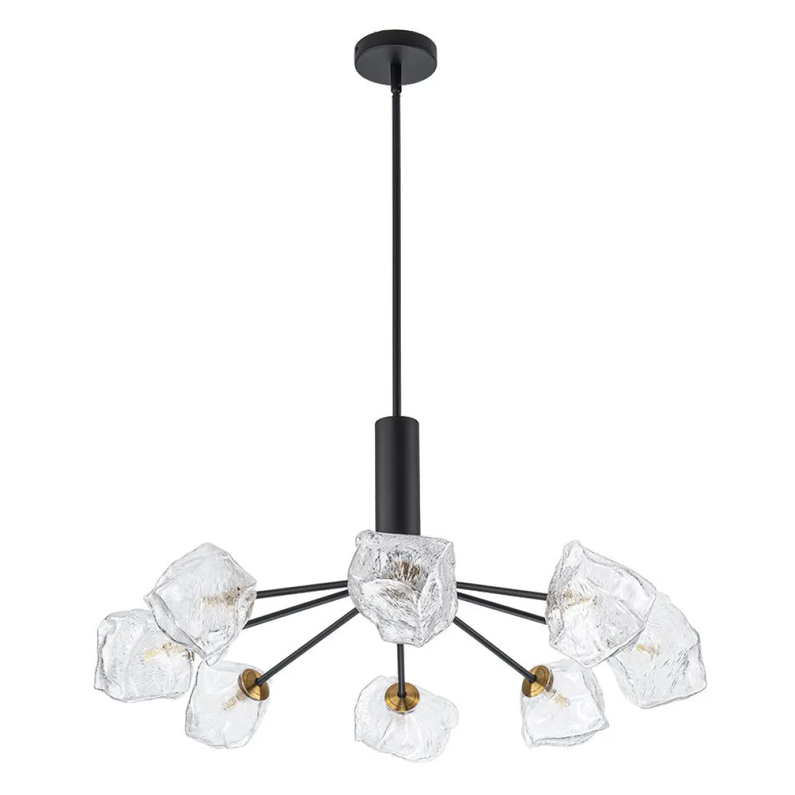 Funky Eclectic Frozen Icy Style Black Sputnik Chandelier