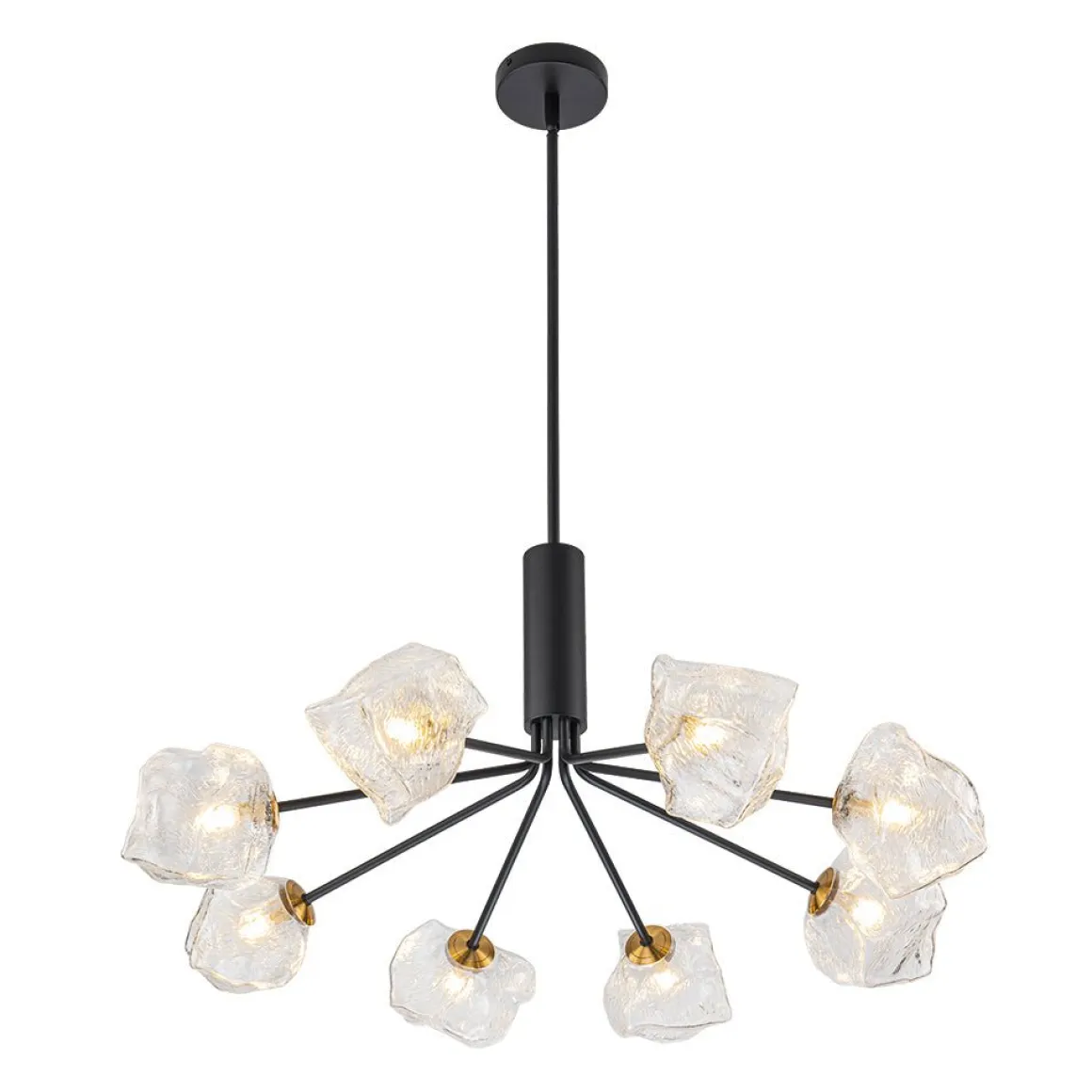 Funky Eclectic Frozen Icy Style Black Sputnik Chandelier