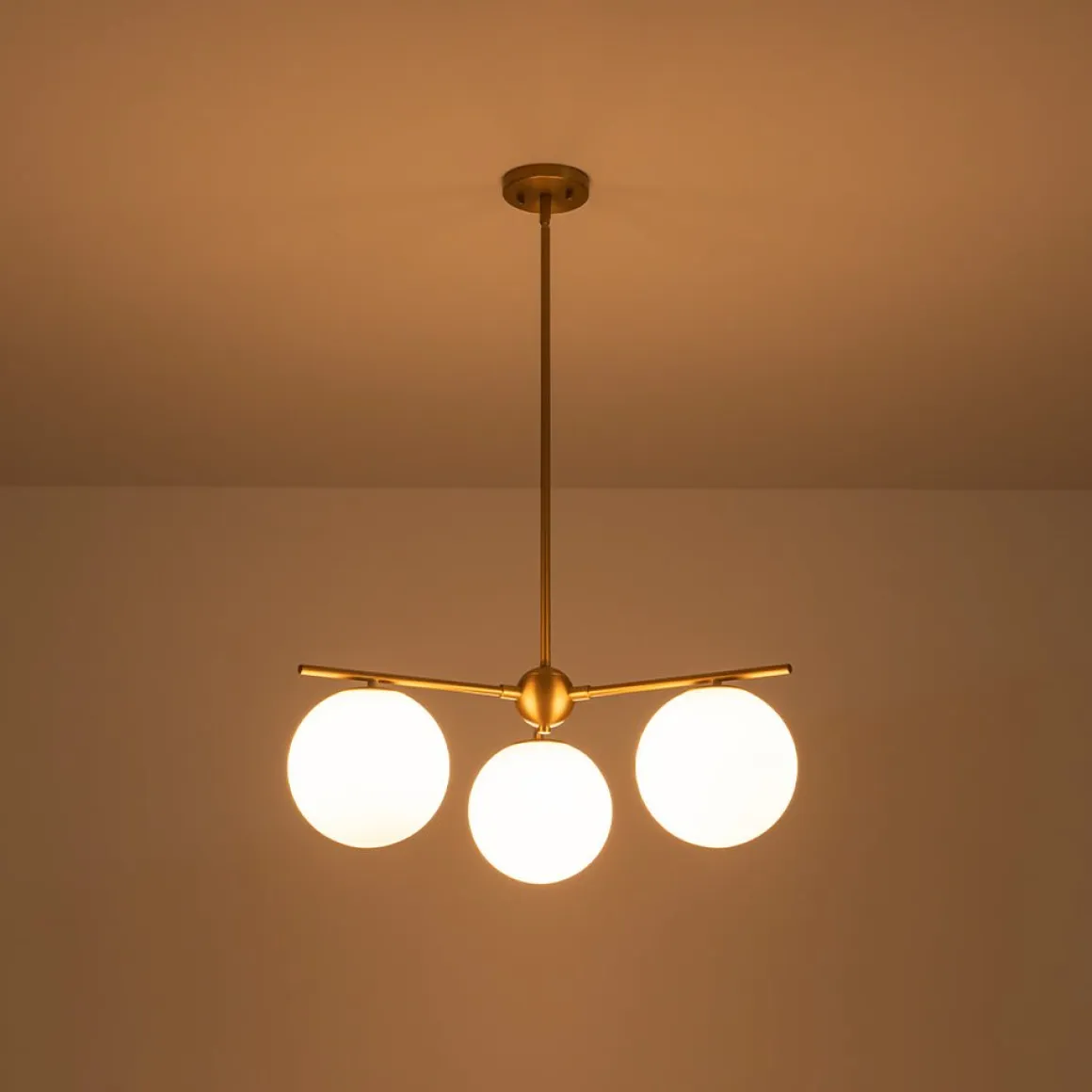 Funky Linear Sputnik Opal Glass Globe Tier Bubble Chandelier