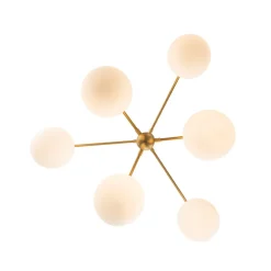 Funky Linear Sputnik Opal Glass Globe Tier Bubble Chandelier