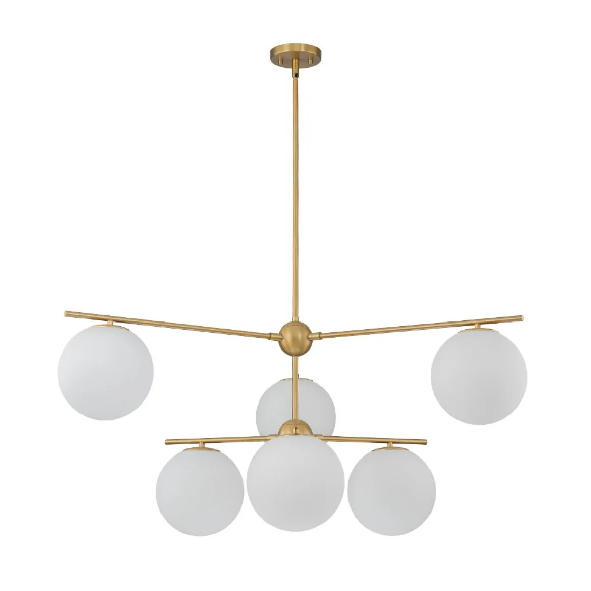 Funky Linear Sputnik Opal Glass Globe Tier Bubble Chandelier