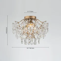 Glam Bloom Draped Crystal Accented Semi Flush Mount