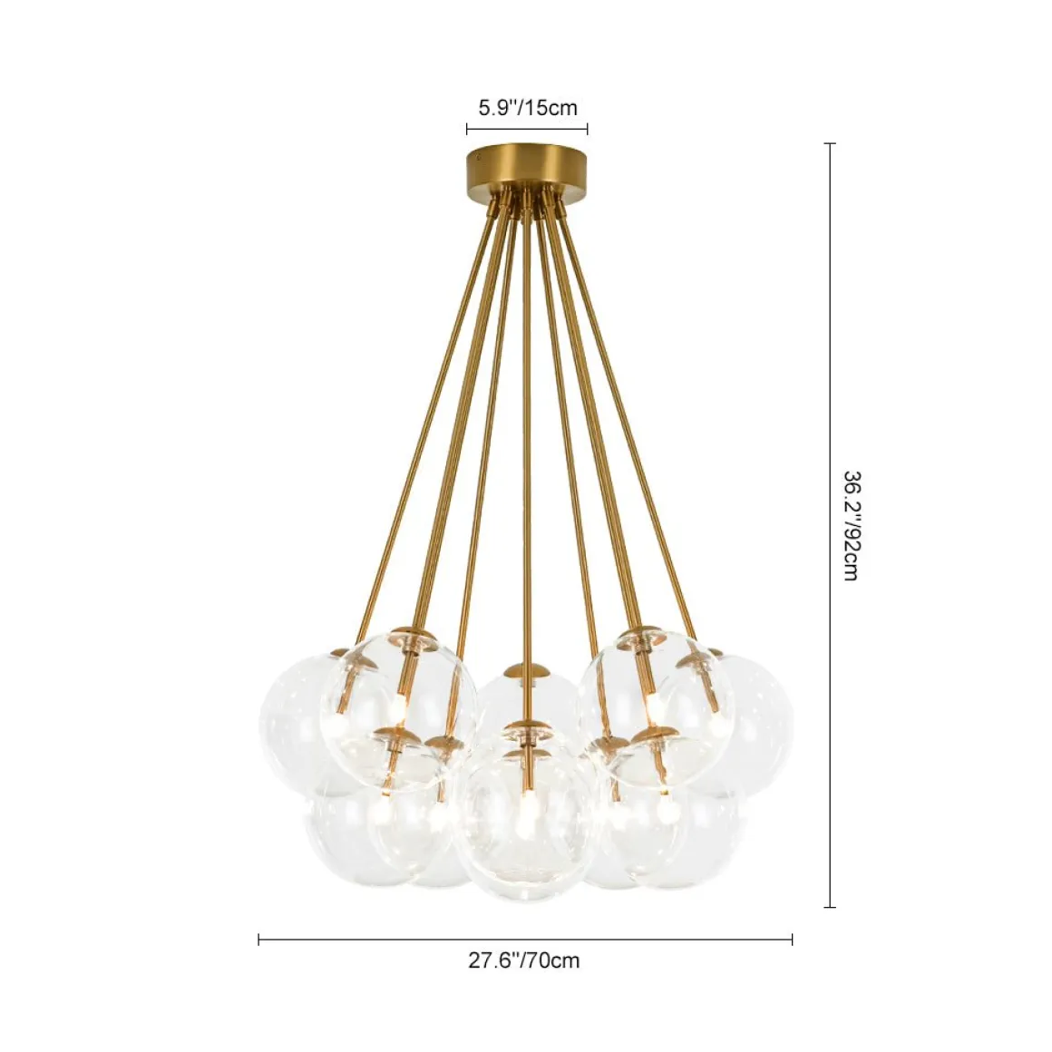 Glam Bouquet Cluster Glass Globe Bubble Ceiling Chandelier