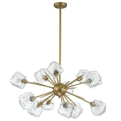 Glam Brass 12-Light Frozen Ice Style Sputnik Chandelier