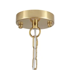 Glam Brass Ribbed Glass Floral Round Basket Chandelier