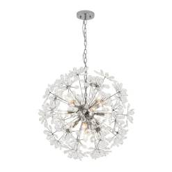 Glam Chrome Bloom Dandelion Crystal Sputnik Chandelier