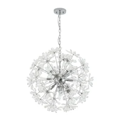 Glam Chrome Bloom Dandelion Crystal Sputnik Chandelier