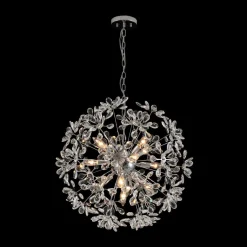 Glam Chrome Bloom Dandelion Crystal Sputnik Chandelier