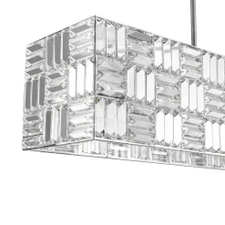 Glam Chrome Dazzle Crystal Rectangle Cage Island Chandelier