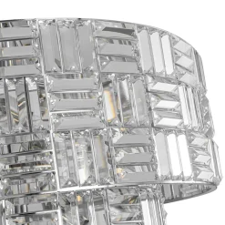 Glam Chrome Spark Cut Crystal Tiered Round Chandelier