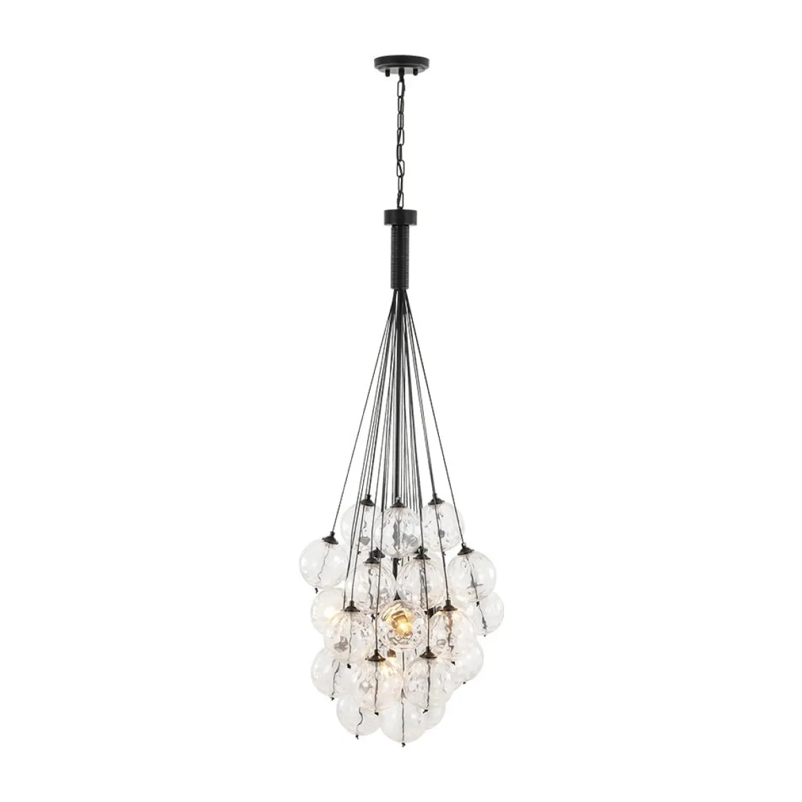 Glam Cluster Textured Water Glass Globe Bubble Chandelier