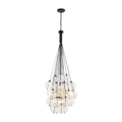 Glam Cluster Textured Water Glass Globe Bubble Chandelier