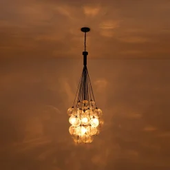 Glam Cluster Textured Water Glass Globe Bubble Chandelier