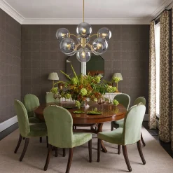 Glam Dark Pearl Smoked Glass Globe Bubble Sputnik Chandelier