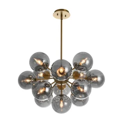 Glam Dark Pearl Sputnik Smoked Glass Bubble Chandelier Light Fixture
