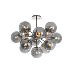 Glam Dark Pearl Sputnik Smoked Glass Bubble Chandelier Light Fixture
