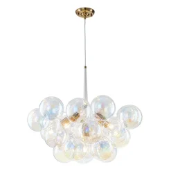 Glam Iridescent Glass Globe Cluster Bubble Chandelier