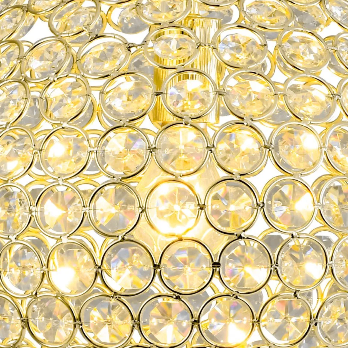 Glam Jewel Polished Gold Crystal Globe Chandelier