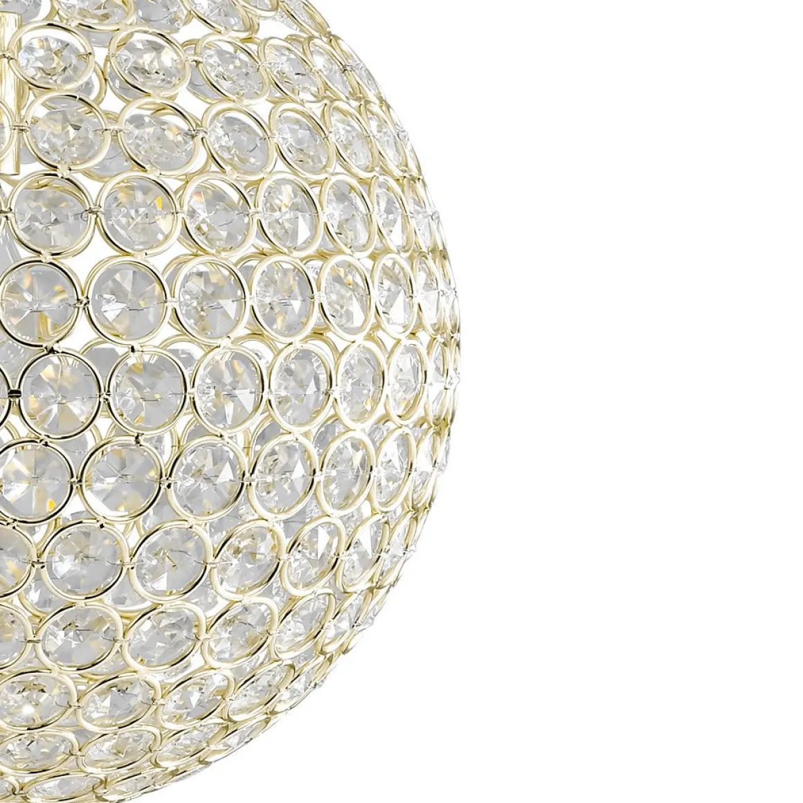 Glam Jewel Polished Gold Crystal Globe Chandelier