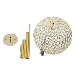 Glam Jewel Polished Gold Crystal Globe Chandelier