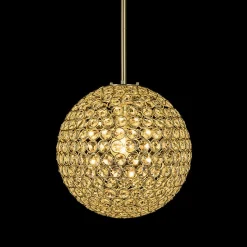 Glam Jewel Polished Gold Crystal Globe Chandelier