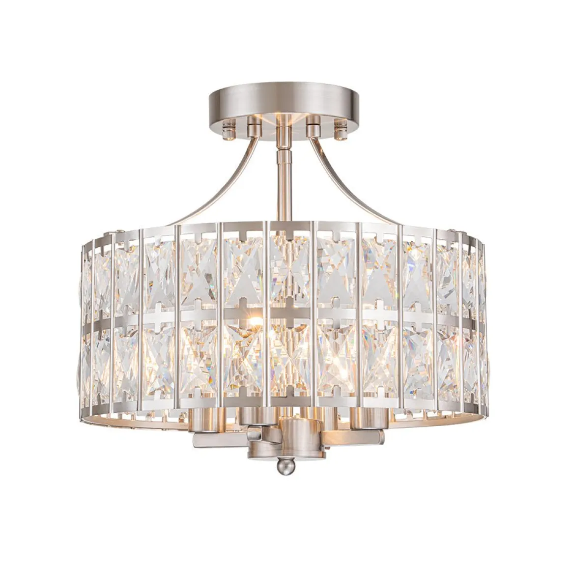 Glam 4-Light Drum Crystal Ceiling Light