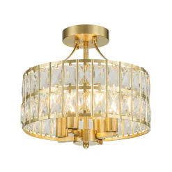 Glam 4-Light Drum Crystal Ceiling Light