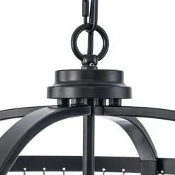 Glam 4-Light Faceted Crystal Round Cage Pendant