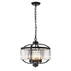 Glam 4-Light Faceted Crystal Round Cage Pendant