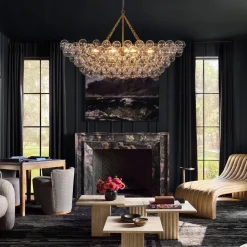 Glam 8-Light Tiered Clear Glass Bubble Island Chandelier
