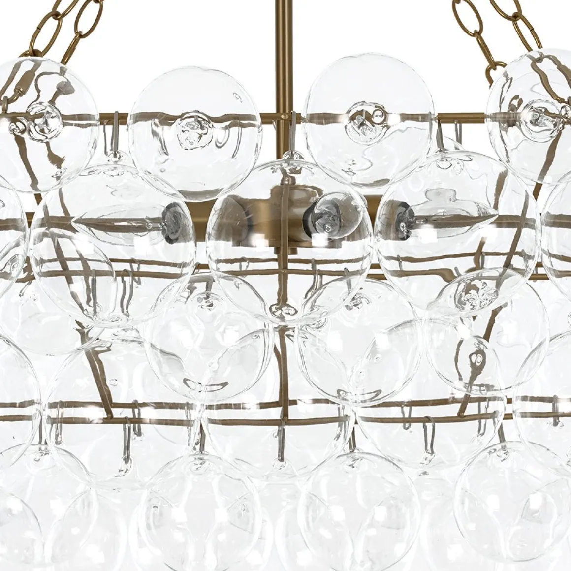 Glam 8-Light Tiered Clear Glass Bubble Island Chandelier