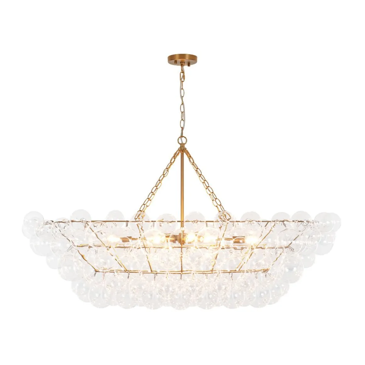 Glam 8-Light Tiered Clear Glass Bubble Island Chandelier