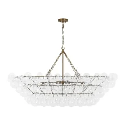 Glam 8-Light Tiered Clear Glass Bubble Island Chandelier