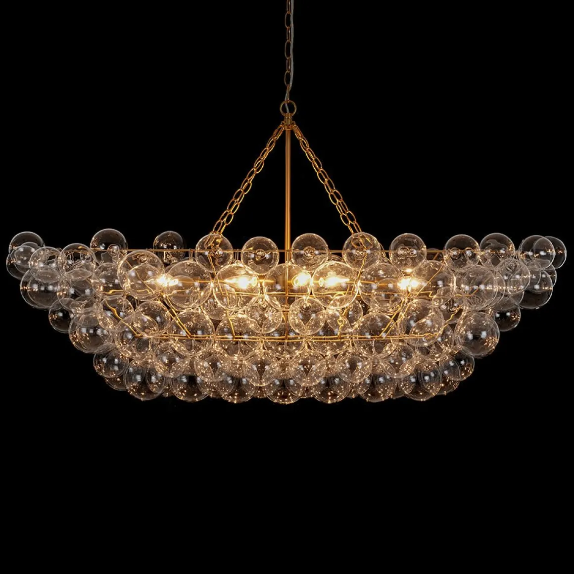 Glam 8-Light Tiered Clear Glass Bubble Island Chandelier