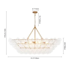 Glam 8-Light Tiered Clear Glass Bubble Island Chandelier
