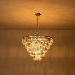 Glam Luxe Chrome 5-Tier Crystal Round Chandelier