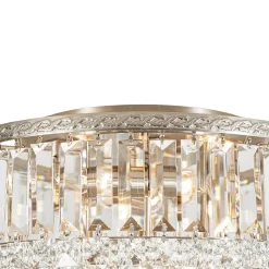 Glam Luxe 2-Tier Crystal Round Semi Flush Mount Light