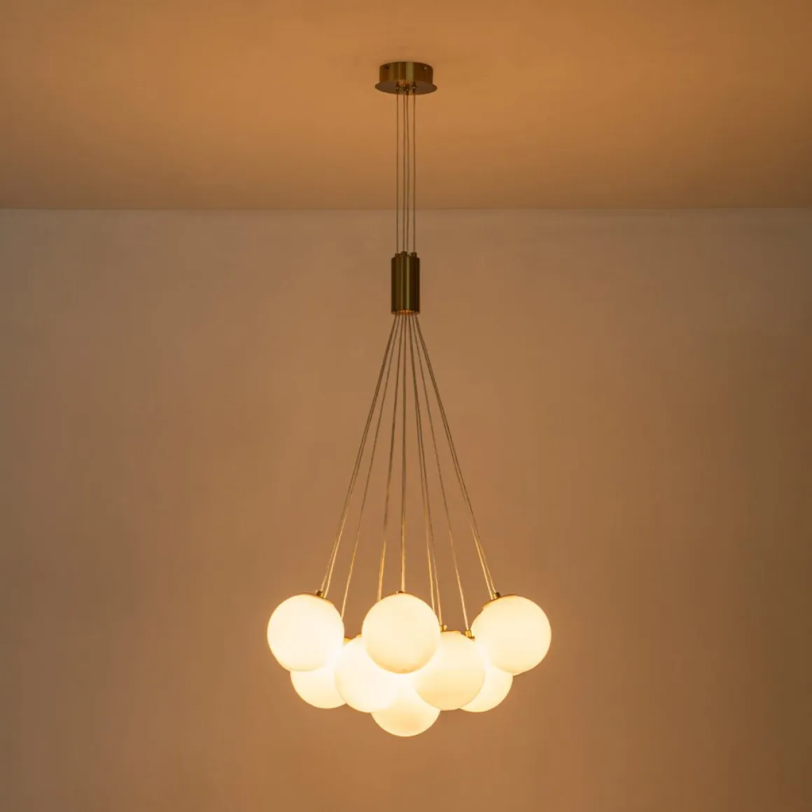 Glam Shine Opal Glass Globe Cluster Bubble Chandelier