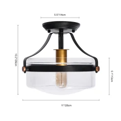 Glass Lantern Semi Flush Mount