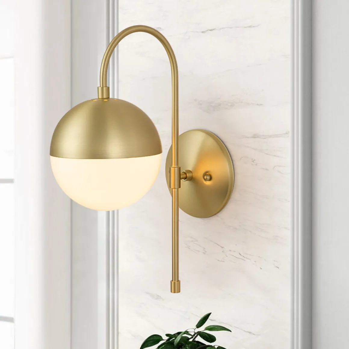 Goose Arm Globe Wall Sconce
