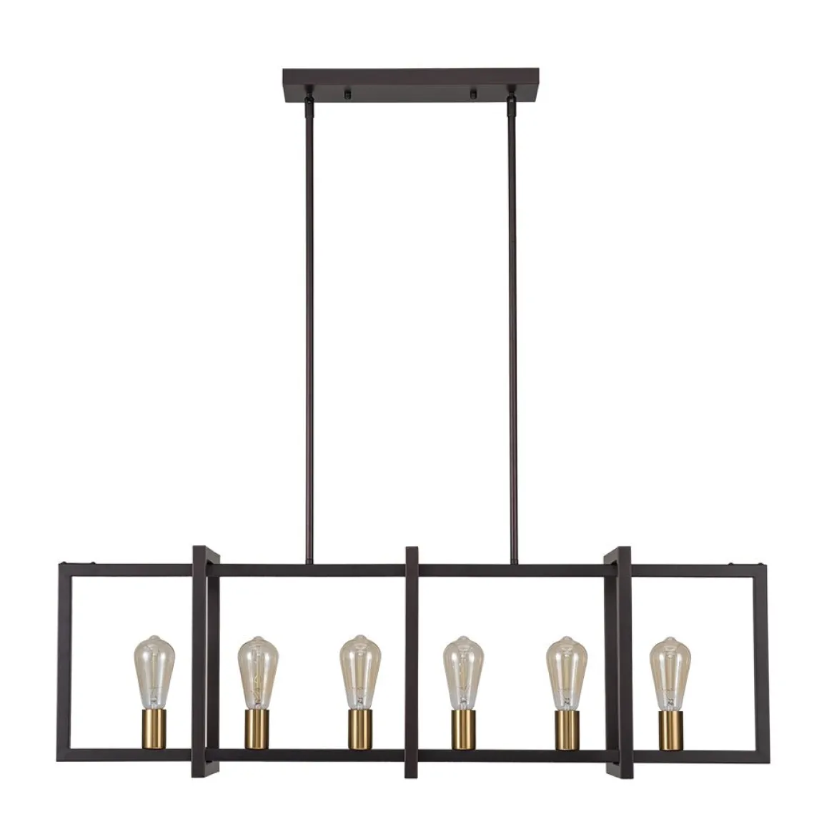 Industrial Farmhouse Rectangular Kitchen Island Pendant