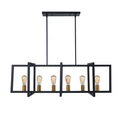Industrial Farmhouse Rectangular Kitchen Island Pendant