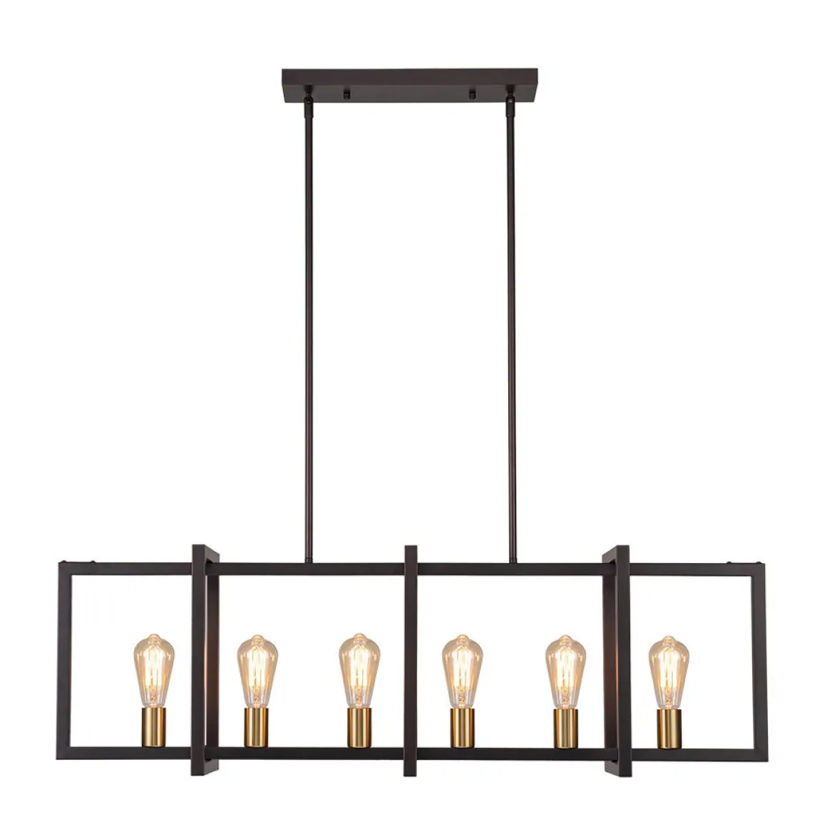 Industrial Farmhouse Rectangular Kitchen Island Pendant
