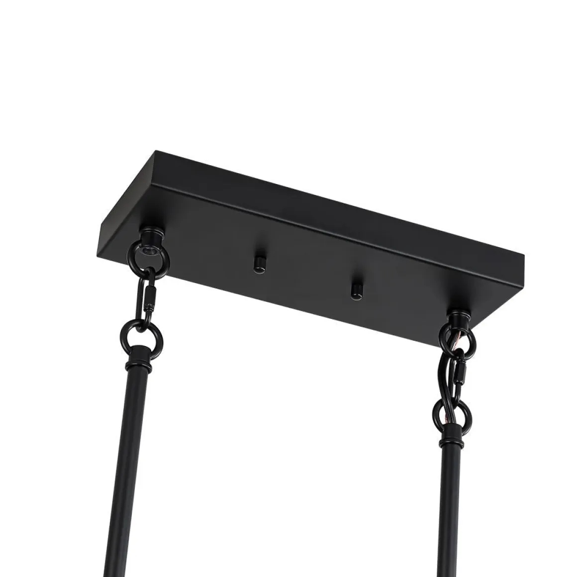 Industrial 6-Light Candle Style Black Rectangular Island Chandelier