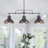 Industrial 3-light Island Pot Lid Dome Pendant