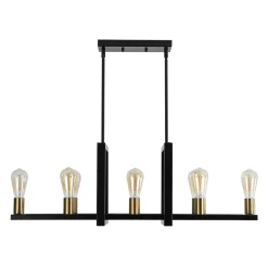 Industrial 8-Light Rectangular Kitchen Island Chandelier