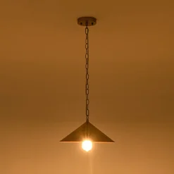 Industrial 1-Light Rusty Silver Iron Cone Kitchen Pendant
